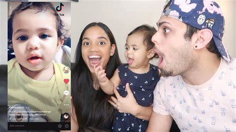 Reacting To Our 1 Year Old Sons Tik Toks Cute Reaction Life With