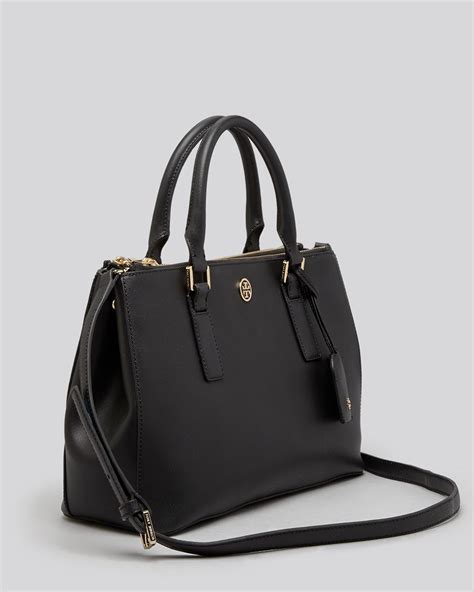 Lyst Tory Burch Robinson Mini Double Zip Tote In Black