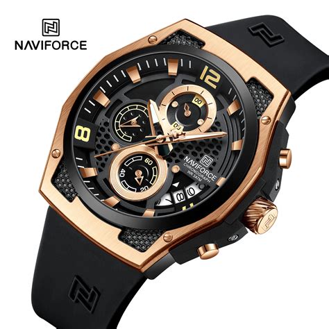 Naviforce Rel Gio De Pulso Quartzo Masculino Rel Gio Cinta De