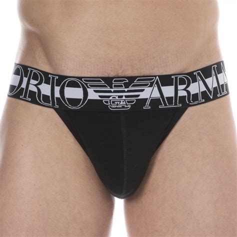 Emporio Armani Megalogo Cotton Jock Black Inderwear