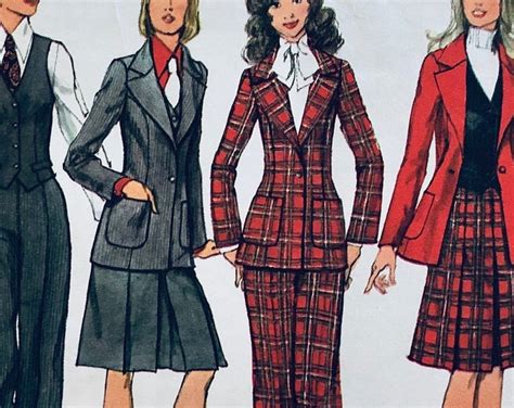 1972 Vintage Simplicity 5140 Misses Complete Lined Blazer Skirt