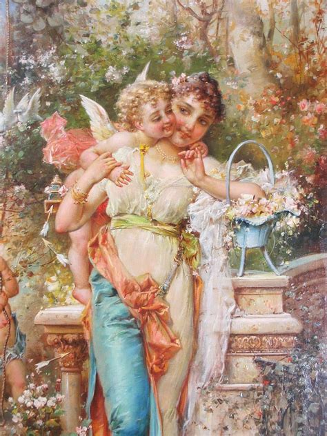 Hans Zatzka Austrian Oil On Canvas Titled Spring Love Maiden With