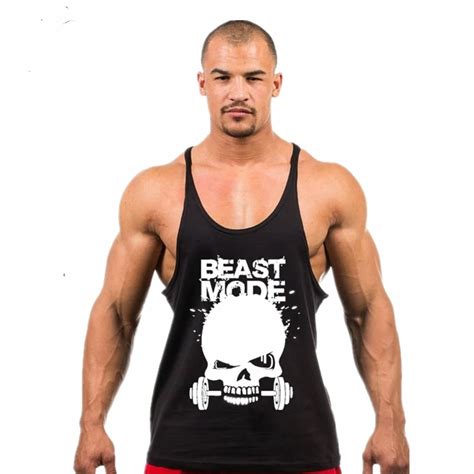 Seven Joe Skull Weightlifting Print Stringer Tank Top Men Bodybuilding And Fitness Vests Cotton