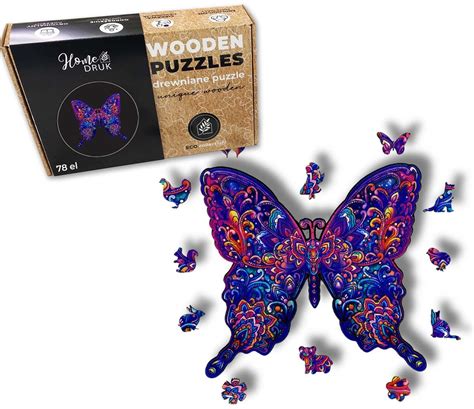 Puzzle Drewniane dla dzieci i dorosłych Motyl Butterfly HOME DRUK