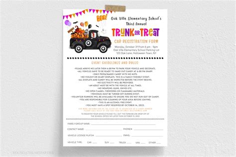 Trunk Or Treat Sign Up Sheet Template Editable Trunk Or Treat Car Registration Form Community