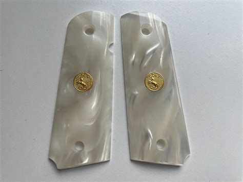 New White Pearl Resin Grip For 1911 Full Size Colt Clones Springfield