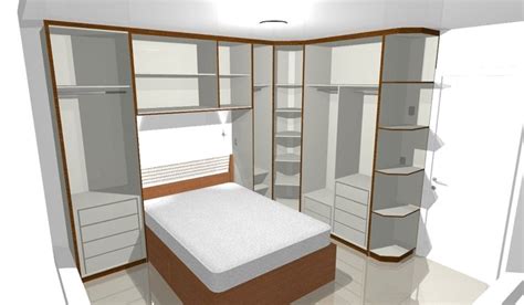 An Artist S Rendering Of A Bedroom With Closets Bed And Shelves In It