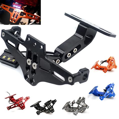 Universal Motorcycle License Plate Bracket Holder Adjustable Motorbike