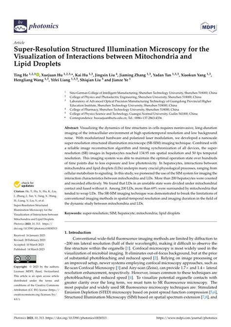 Pdf Super Resolution Structured Illumination Microscopy For The