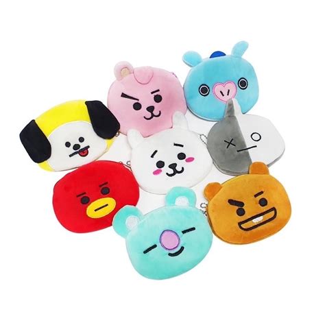 Pcs Kpop Bts Bt Cartoon Coins Purse Super Cute Design Mini Wallet