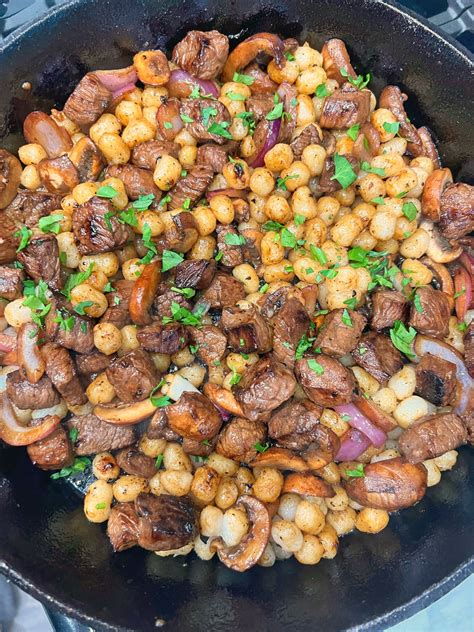 The Best Balsamic Steak Bites And Gnocchi Skillet Dinner A Feast For The Eyes