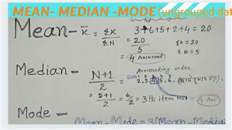 How To Find Mean Median Mode Ungrouped Data Mean Median Mode In