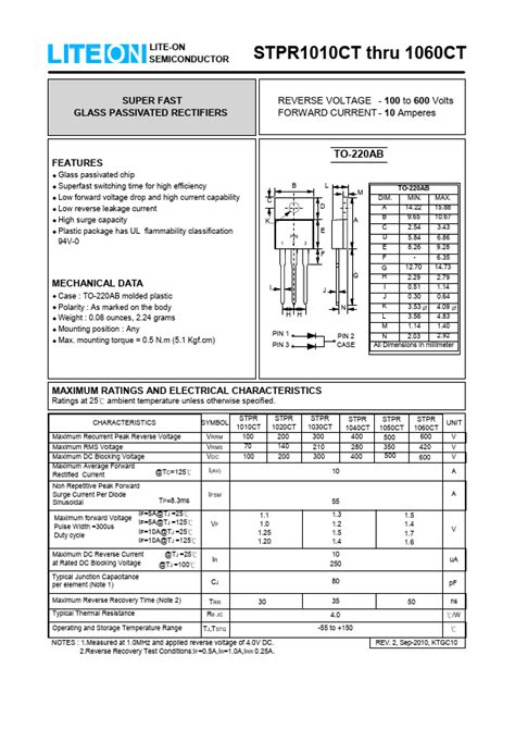 Stpr Ct Datasheet Pdf Super Fast Glass Passivated Rectifiers