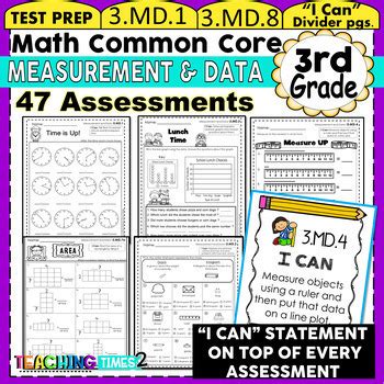 3rd Grade Common Core Math Assessments Measurement And Data TPT