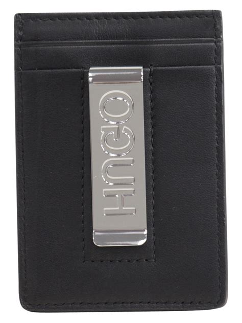 Hugo Boss Men's Genuine Black Nappa Leather Money Clip Wallet | JoyLot.com