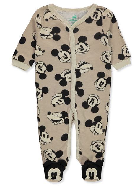 Disney Mickey Mouse Baby Boys Footed Coveralls Brown Multi 0 3