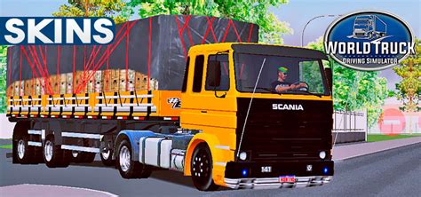 Skins Scania Lk Laranja Grade Preta Na Carretinha Eixos Rodrigo