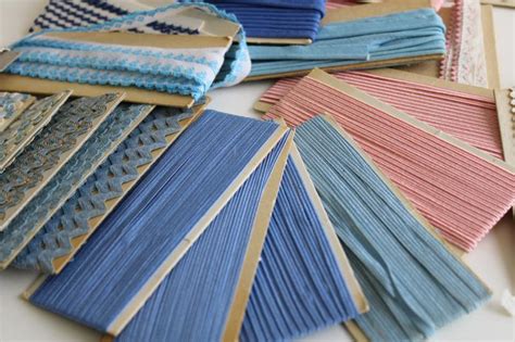 Lot Antique Vintage Sewing Trim Pink Blue Braid Edgings