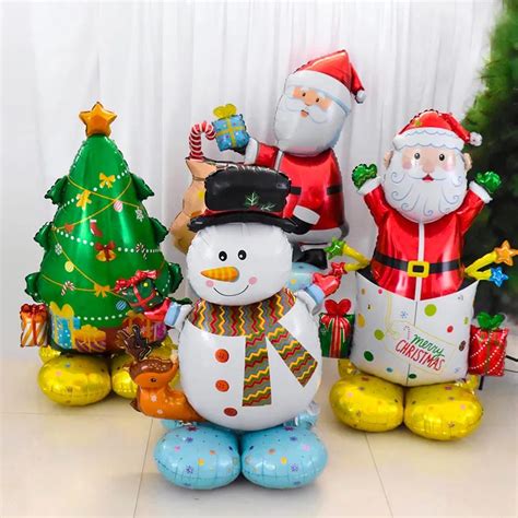 Gro E Weihnachts Folie Ballon Stehend Schneemann Santa Claus Weihnachts