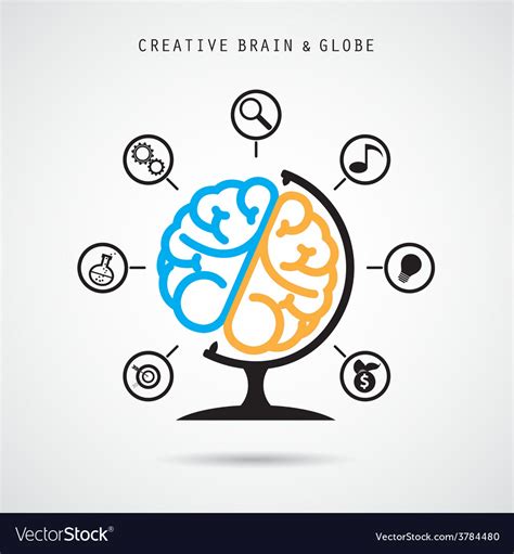 Creative brain abstract logo design Royalty Free Vector