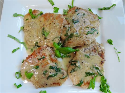 The Briny Lemon: Pork Scaloppini with Coconut Basil Sauce