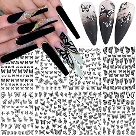 Amazon Butterfly Nail Art Stickers D Self Adhesive Nail Decals