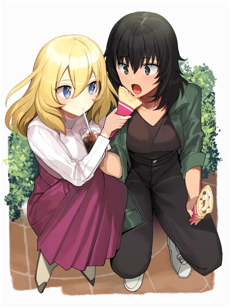 Andou And Oshida Girls Und Panzer And 1 More Drawn By Tan Inka