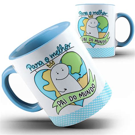 Caneca Azul Papai Flork Melhor Pai Elo Produtos Especiais