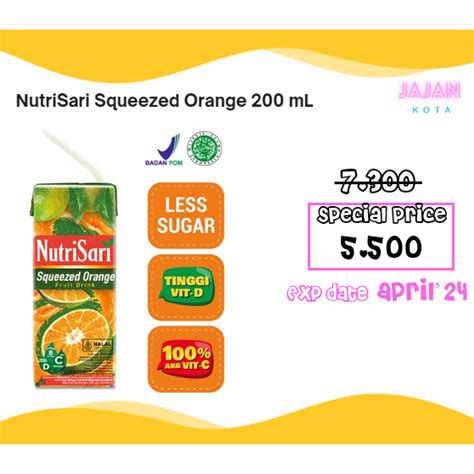 Jual Nutrisari Squeezed Orange 200 Ml Shopee Indonesia