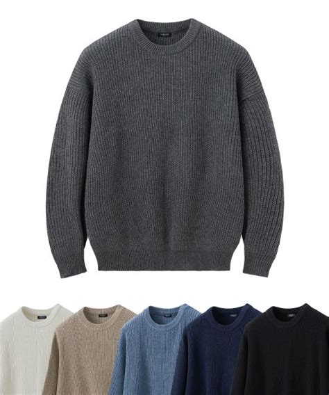 MUSINSA公式 TAKEASY Lambswool crew neck over knit 6 COLOR