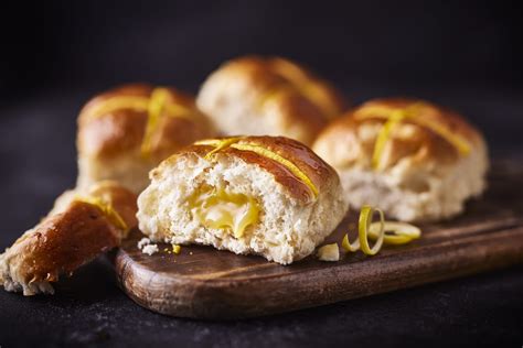 Extremely Lemony Curd Filled Hot Cross Buns M S