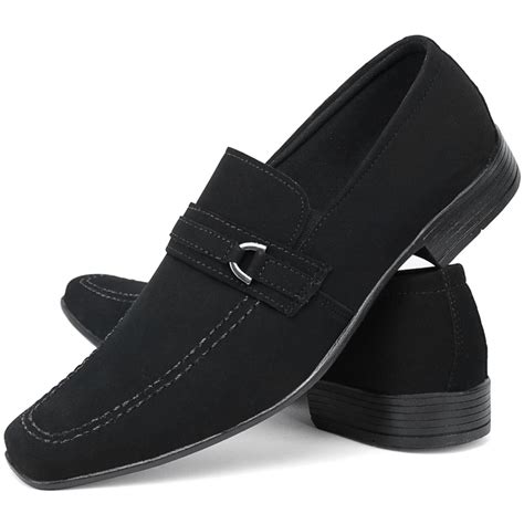 Sapato Social Nobuck Masculino Rebento Artigos Preto Compre Agora