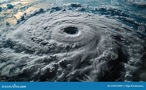 Majestic Aerial View Of A Massive Tropical Cyclone Stock Image Image