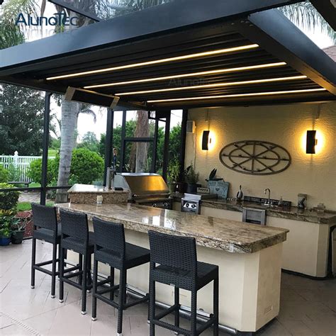 Motor Gazebo Aluminium Pergola Systems With Led Lights - Buy Aluminium Pergola Systems, Gazebo ...