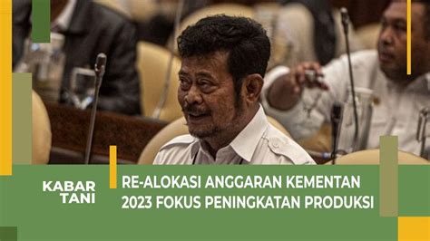 Realokasi Apbn Kementan Fokuskan Peningkatan Produksi Dan