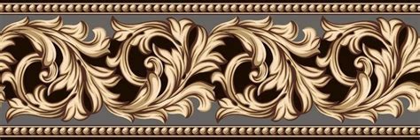 An Art Nouveau Style Border With Swirls And Scrolls In Brown Beige And