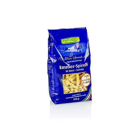 Rapunzel Emmer Nudeln Spirelli Semola BIO 500 G Beutel