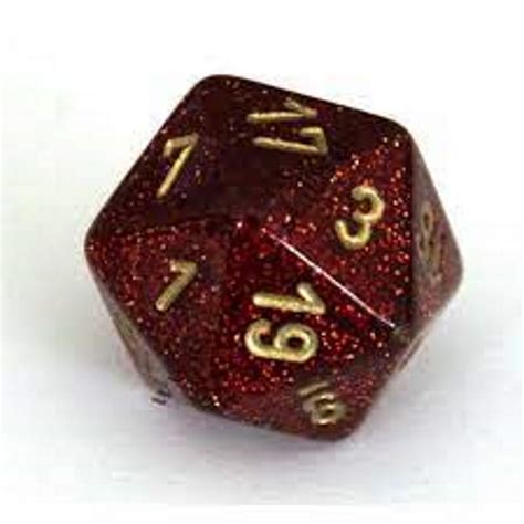 Chessex Glitter Ruby Red D20 Mini Dungeons And Dice