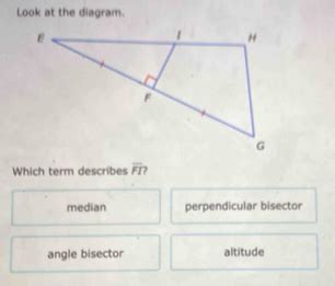 Solved Look At The Diagram Which Term Describes Overline Fi Median