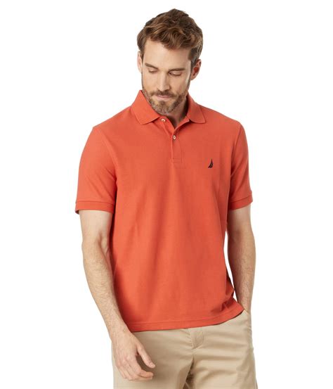 Nautica Sustainably Crafted Classic Fit Deck Polo In Orange For Men Lyst