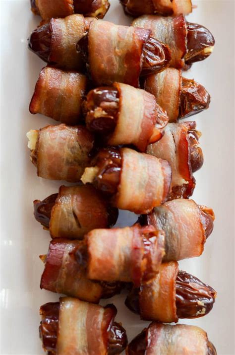 Bacon Wrapped Stuffed Dates - CaliGirl Cooking