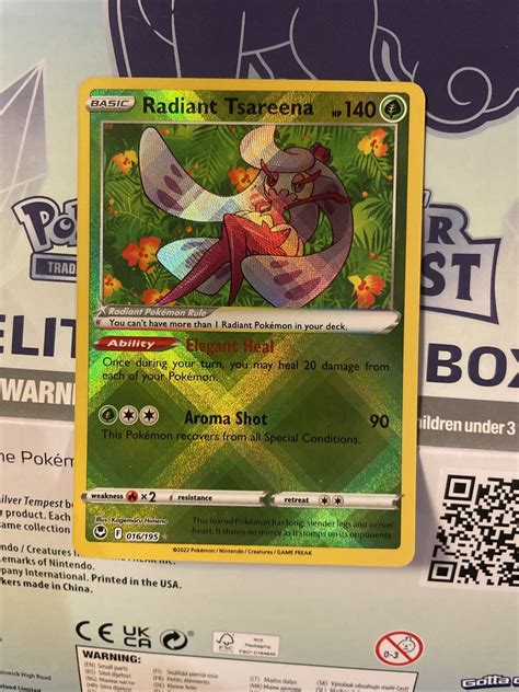 Pokémon TCG Radiant Tsareena Silver Tempest 016 195 Holo Radiant Rare