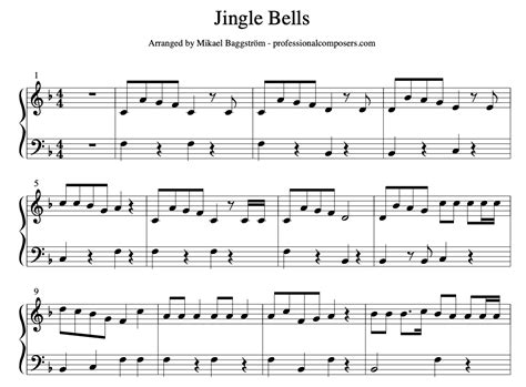 Jingle Bells – Sheet Music (Free Printable) – Professional Composers