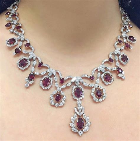 Burmese Ruby And Diamond Necklace Diamondpendantnecklace With Images