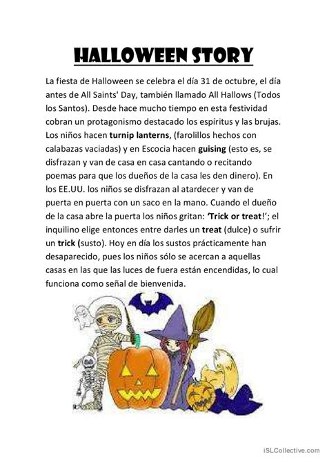 Halloween Story English ESL Worksheets Pdf Doc