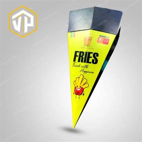 Paper Fries Box Triangle Paper Box French Fries Packaging Boxes Pouches