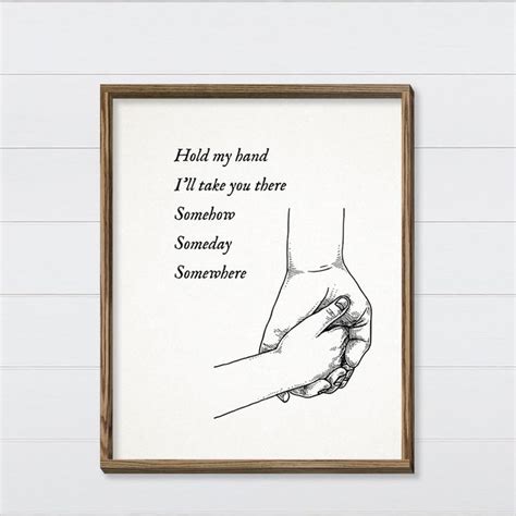 Holding Hands Poem Wall Hanging Nursery Poem Wall Art Holding Hands ...