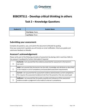 Bsbcrt Task Knowledge Questions Paola Perez F Bsbcrt