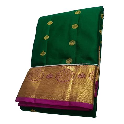 Zari Work Wedding Wear Emerald Green Kanchipuram Silk Saree With