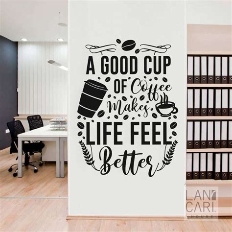 Jual Sticker Cutting A Good Cup Of Coffee Shop Resto Cafe Dekorasi Wall